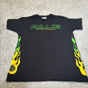 Cross Colours Billie Eilish Ya Dig Flame Tee T-Shirt Black Size S